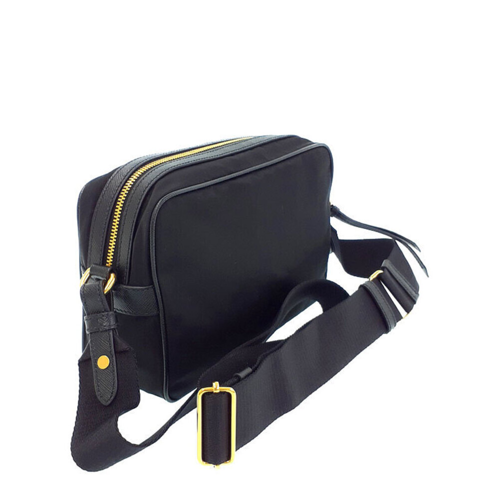 Prada leather Tessuto saffiano Crossbody Black messenger bag